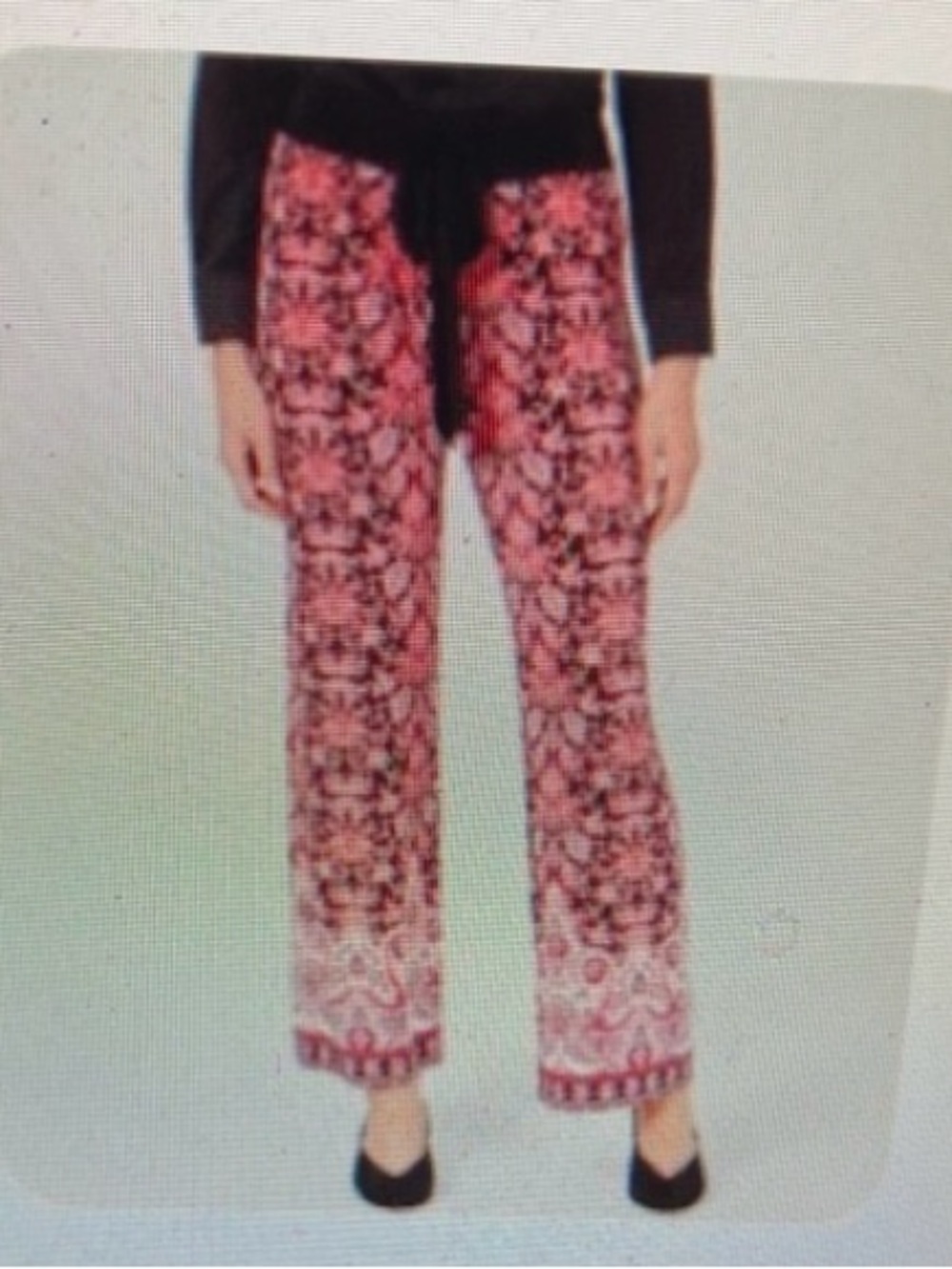 Pink Patterned Wide-Leg Pants with Tie Waist